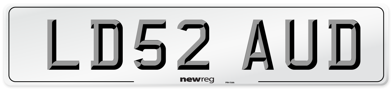LD52 AUD Number Plate from New Reg